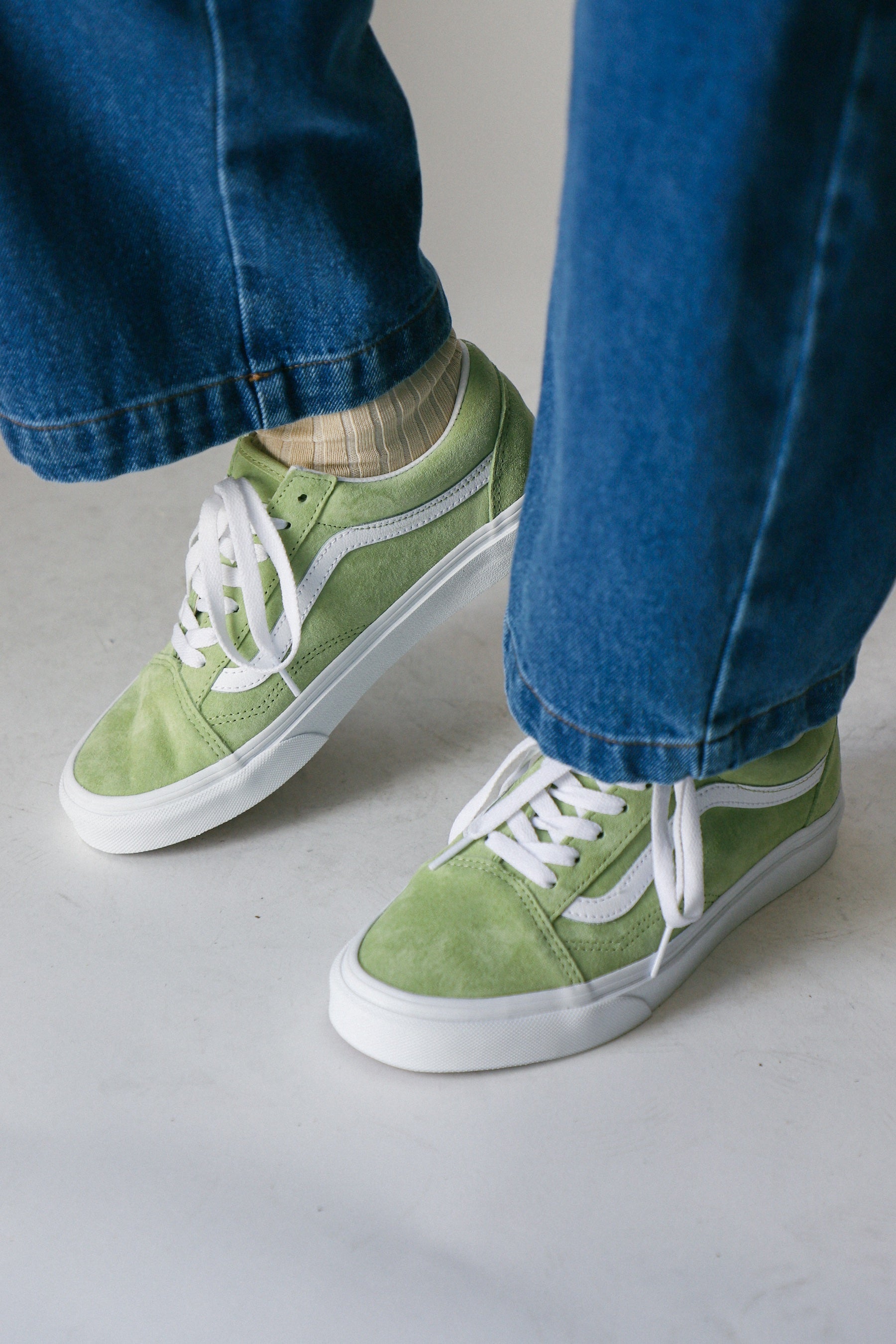 Suede vans green fashion