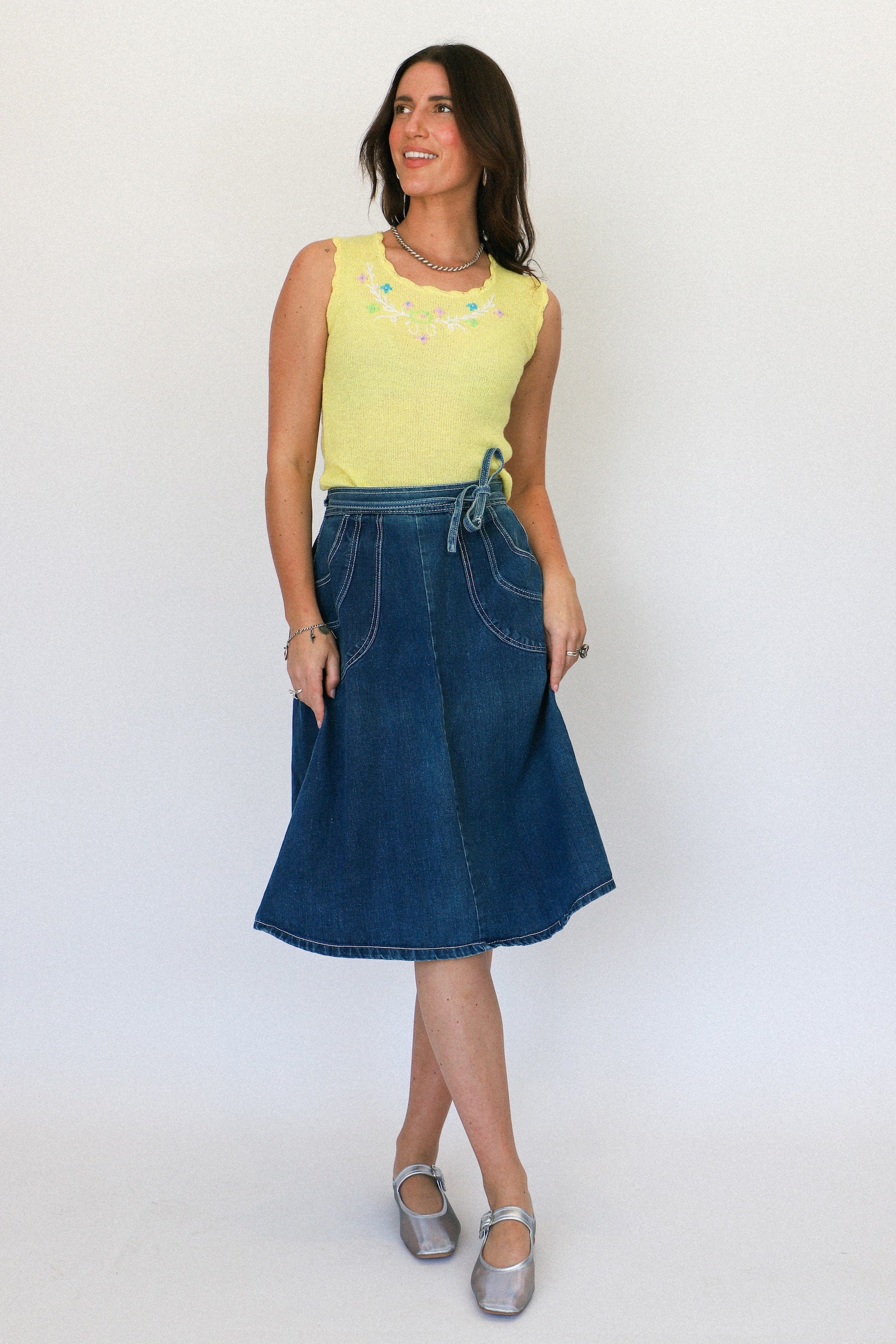 Denim Wrap Skirt