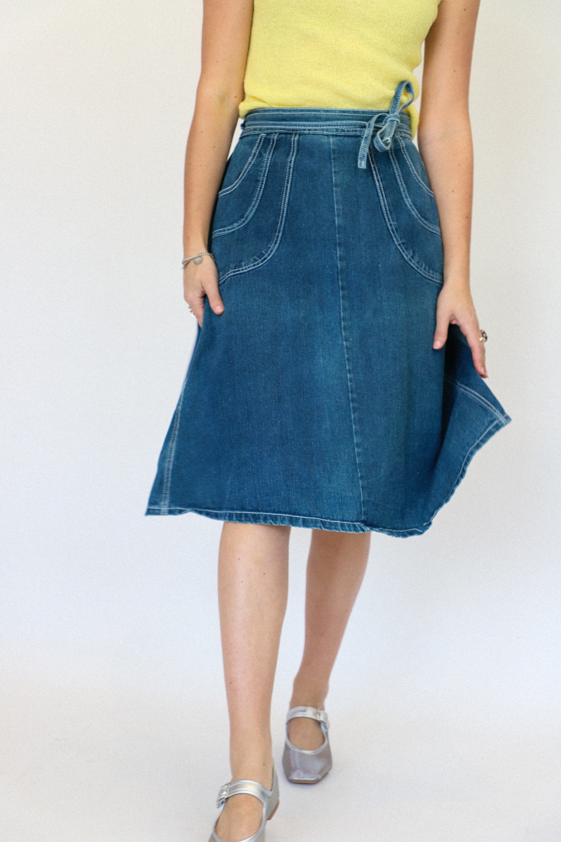 Denim Wrap Skirt