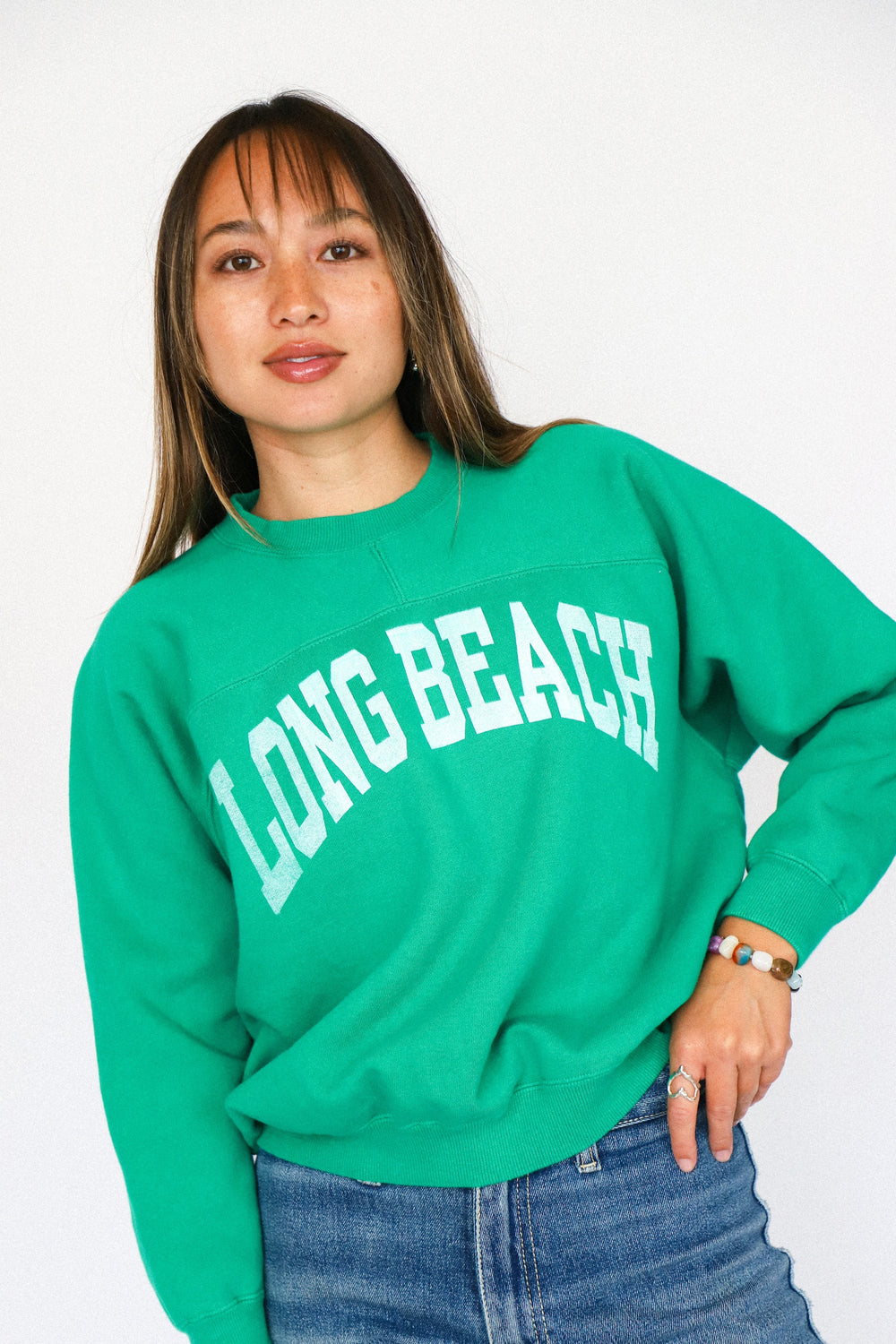 X Prism Green LB Varsity Sweatshirt 001