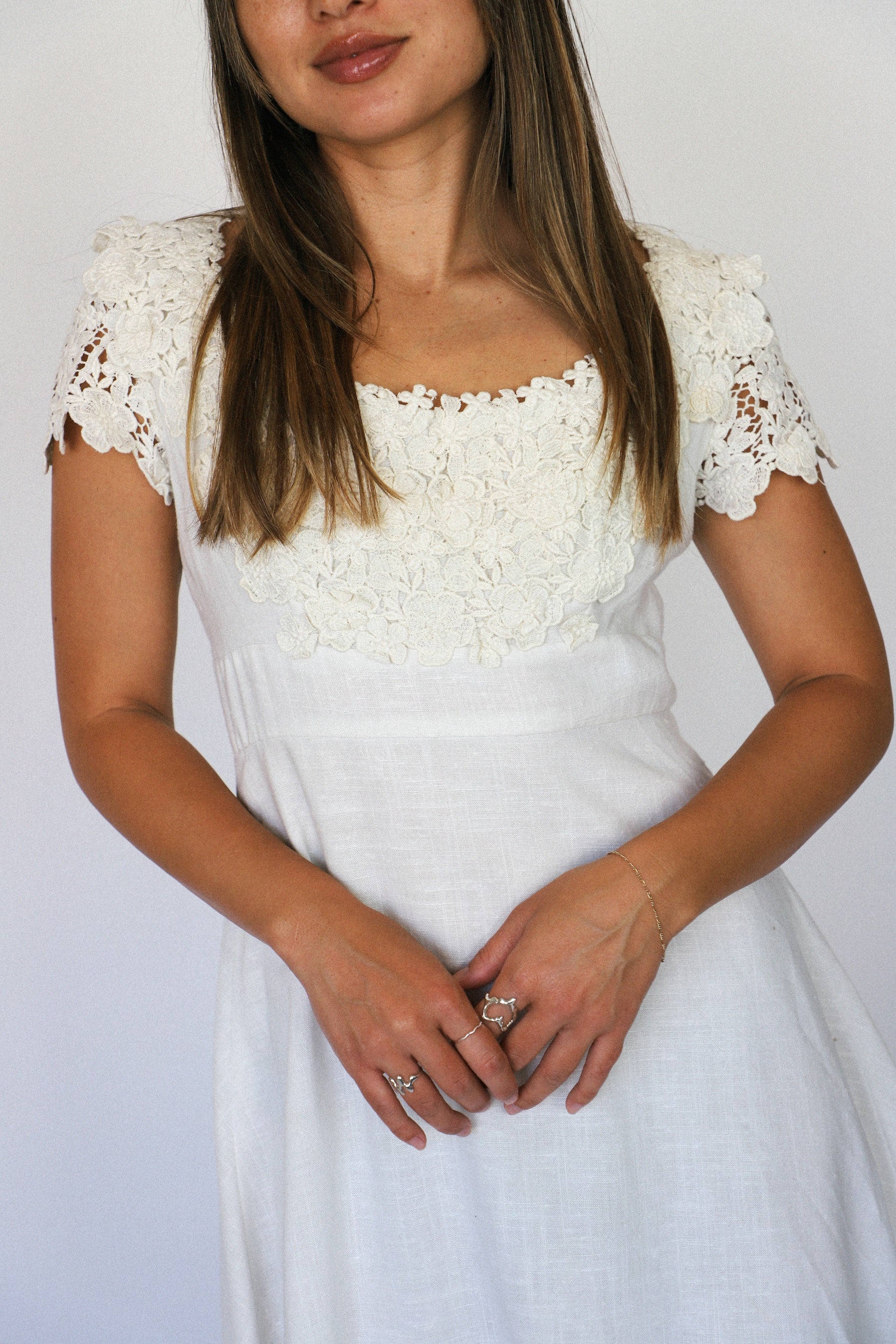 White Floral Lace Dress