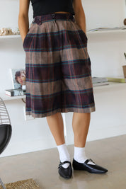 Plaid Nitya Long Shorts