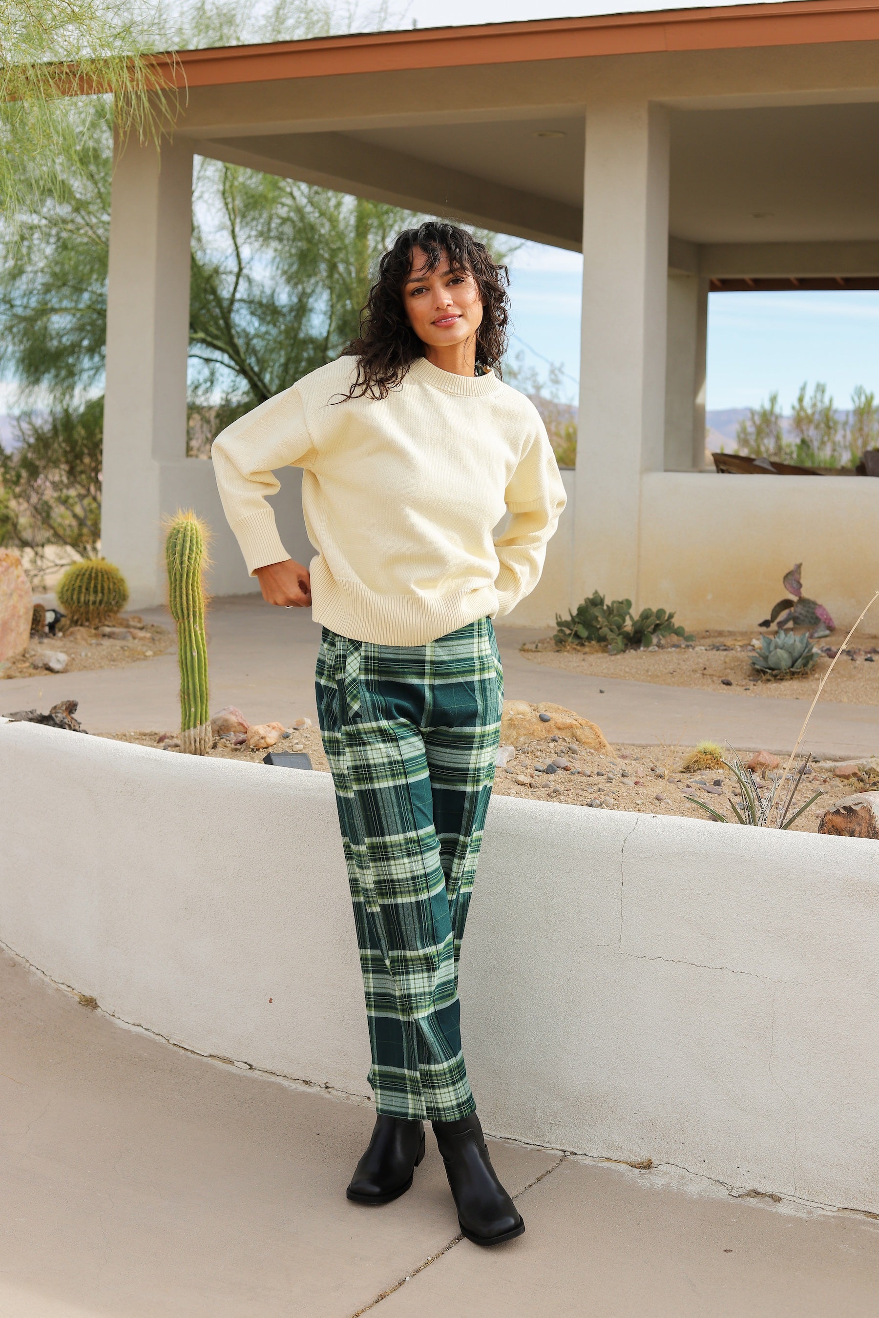 Green Plaid Acadia Trouser