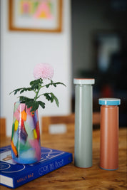 Rainbow Crackle Vase