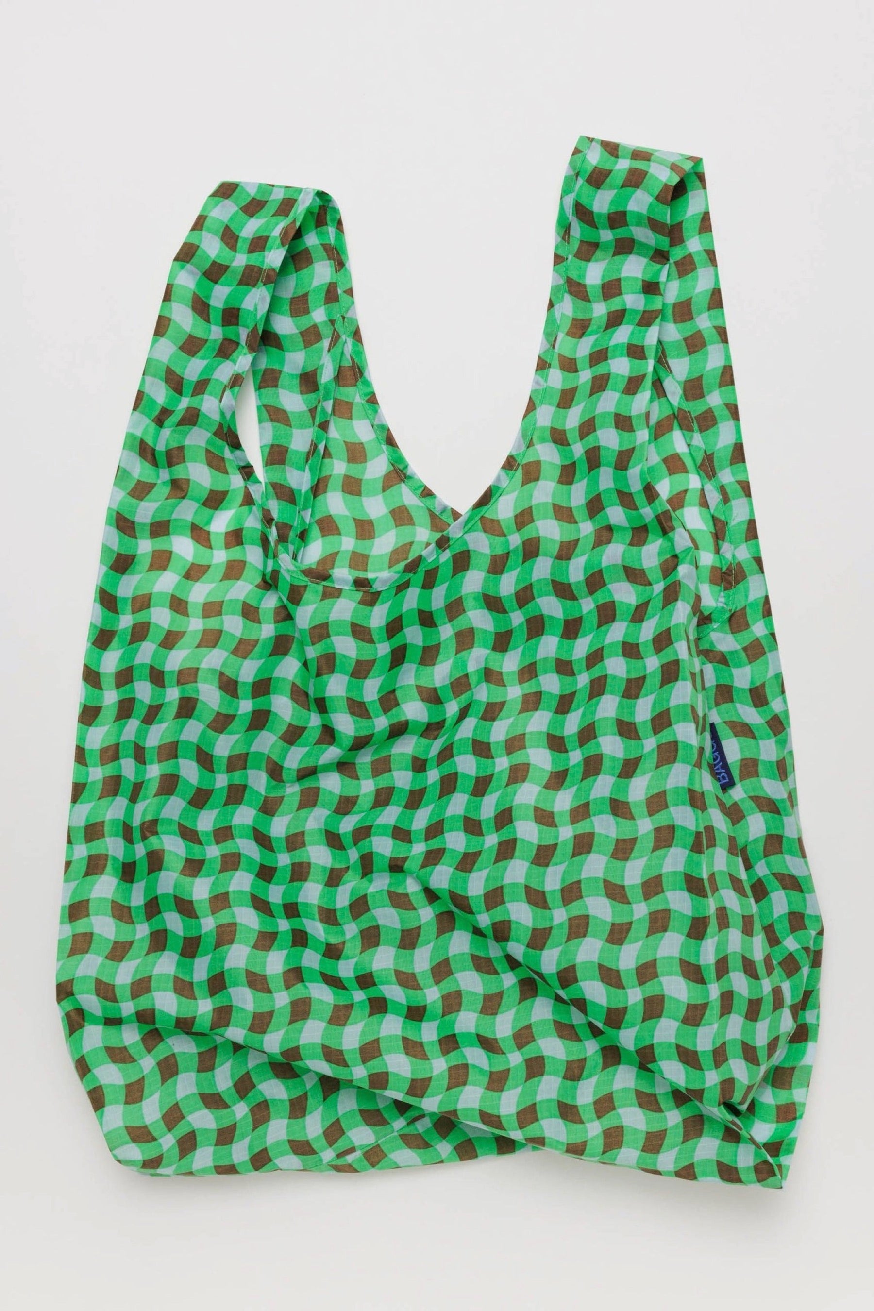 Green Wavy Gingham Baggu