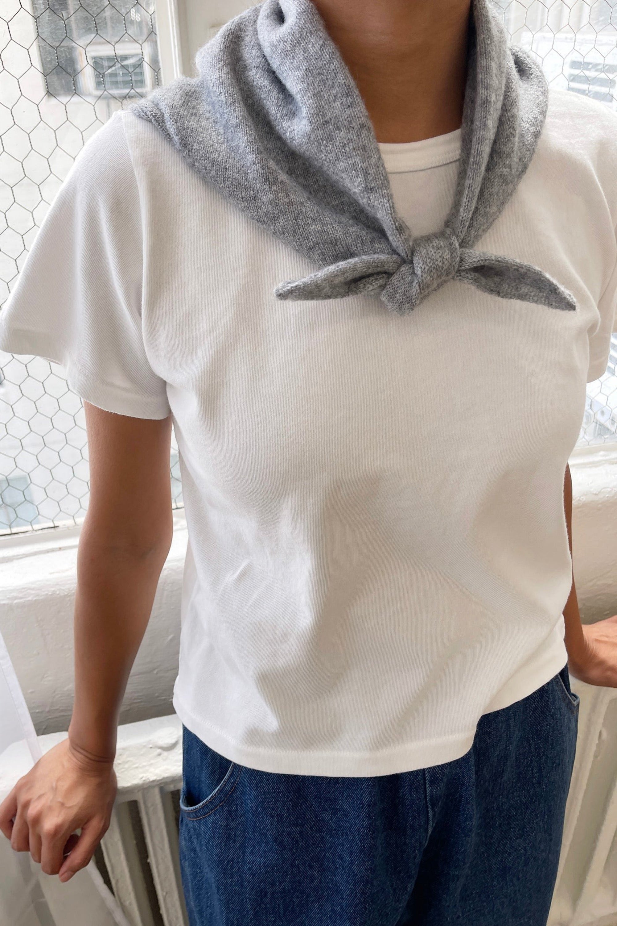 Heather Grey Cashmere Bandana