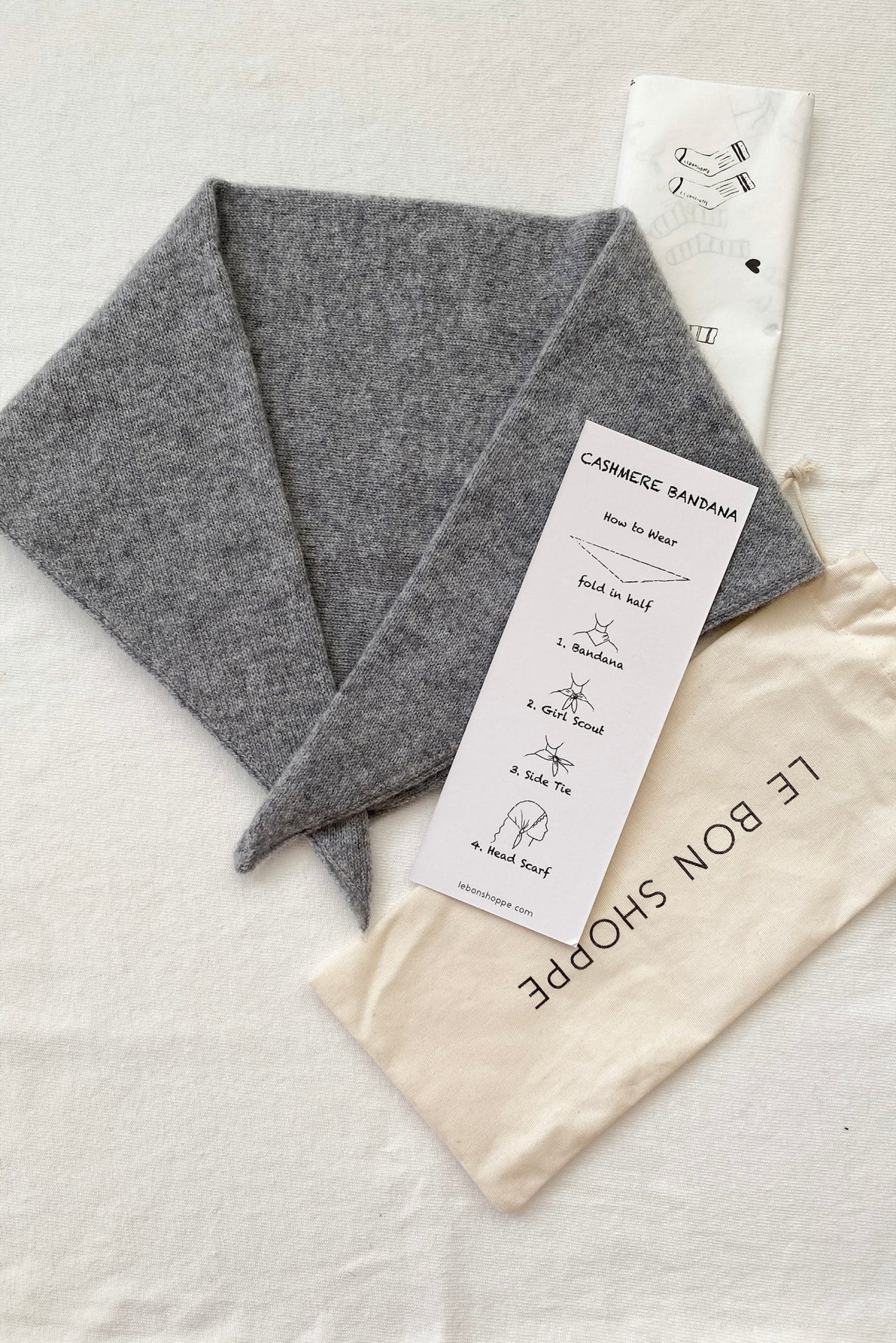 Heather Grey Cashmere Bandana