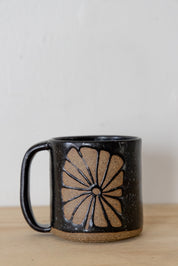 Black Flower Mug