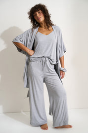 The Jersey Short Robe - Heather Grey