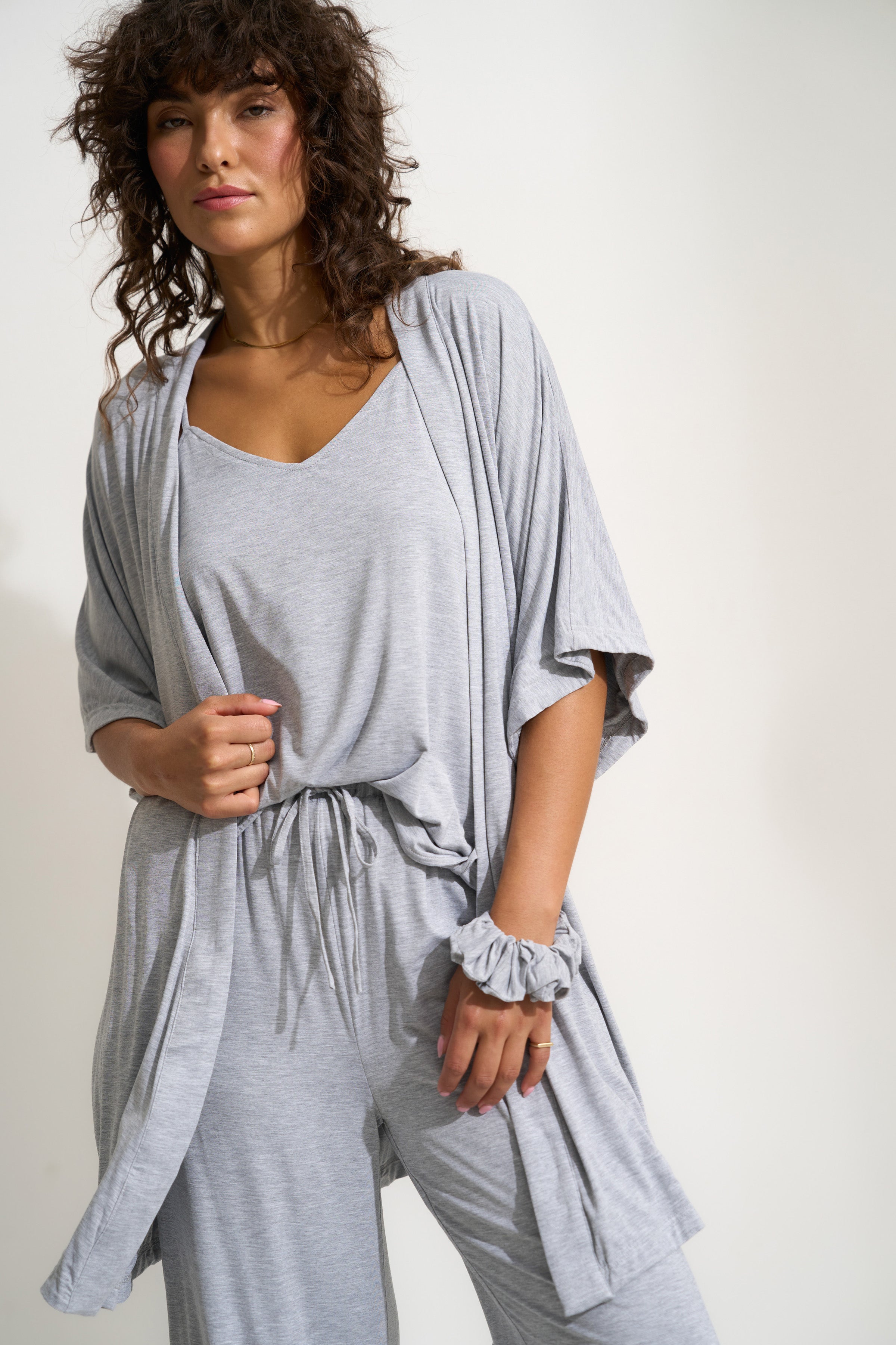 The Jersey Short Robe - Heather Grey