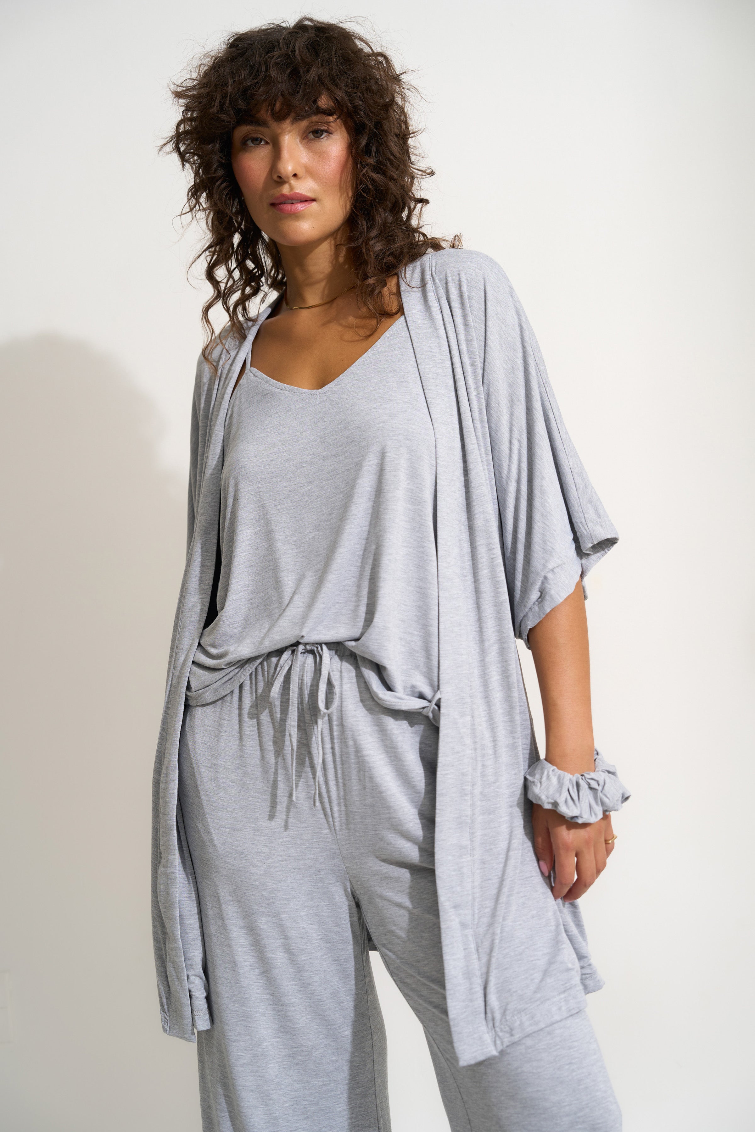 The Jersey Short Robe - Heather Grey