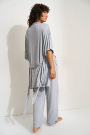 The Jersey Short Robe - Heather Grey