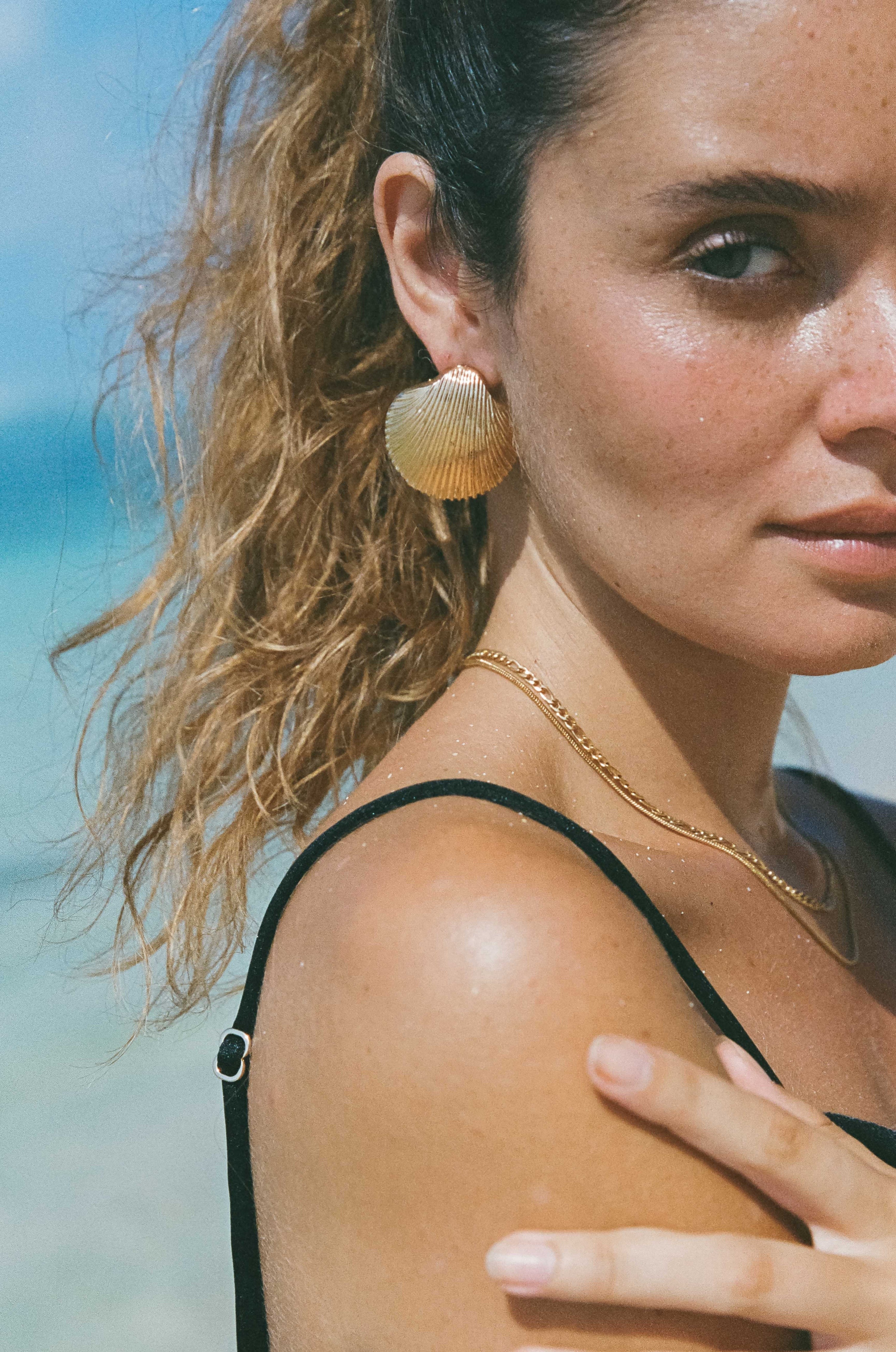 Gold Sea Earrings