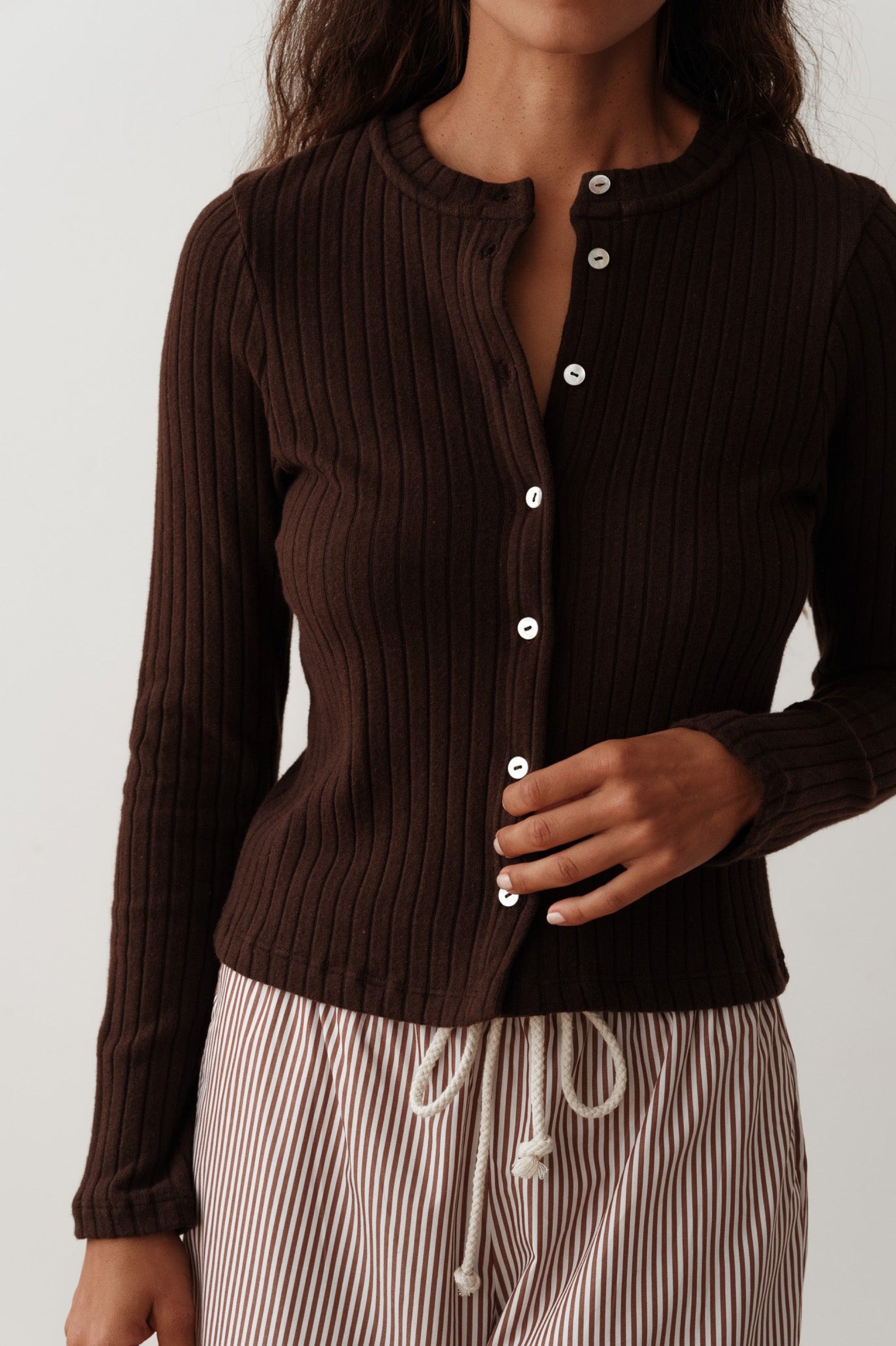 Espresso Sweater Rib Cardi