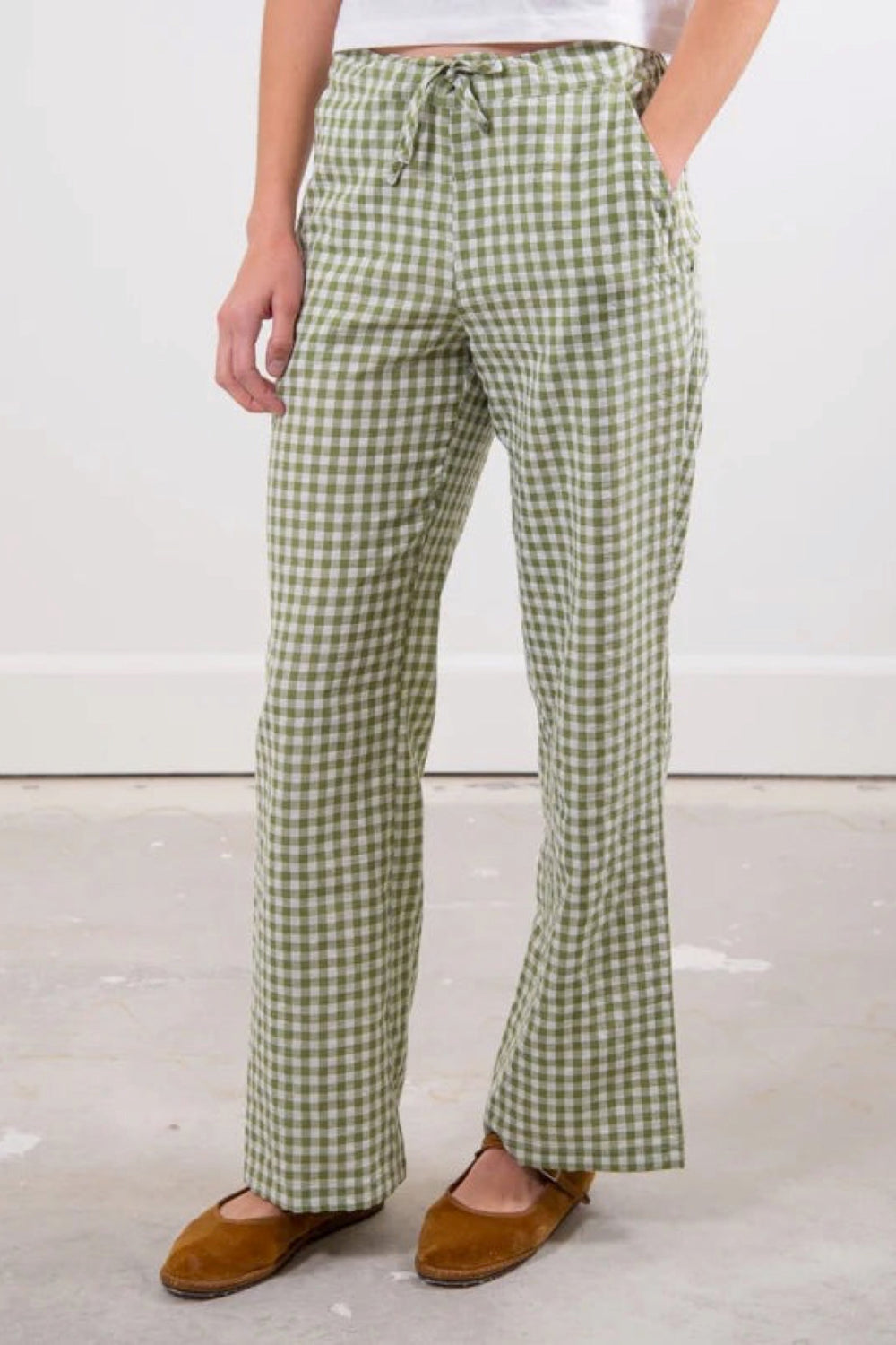 Green Gingham Perfect Pant