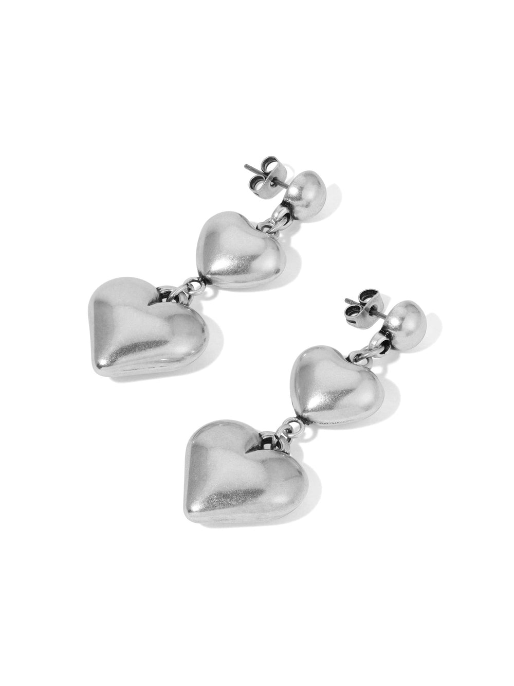 Silver Lia Heart Earrings