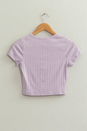 Lavender Pointelle Casey Tee