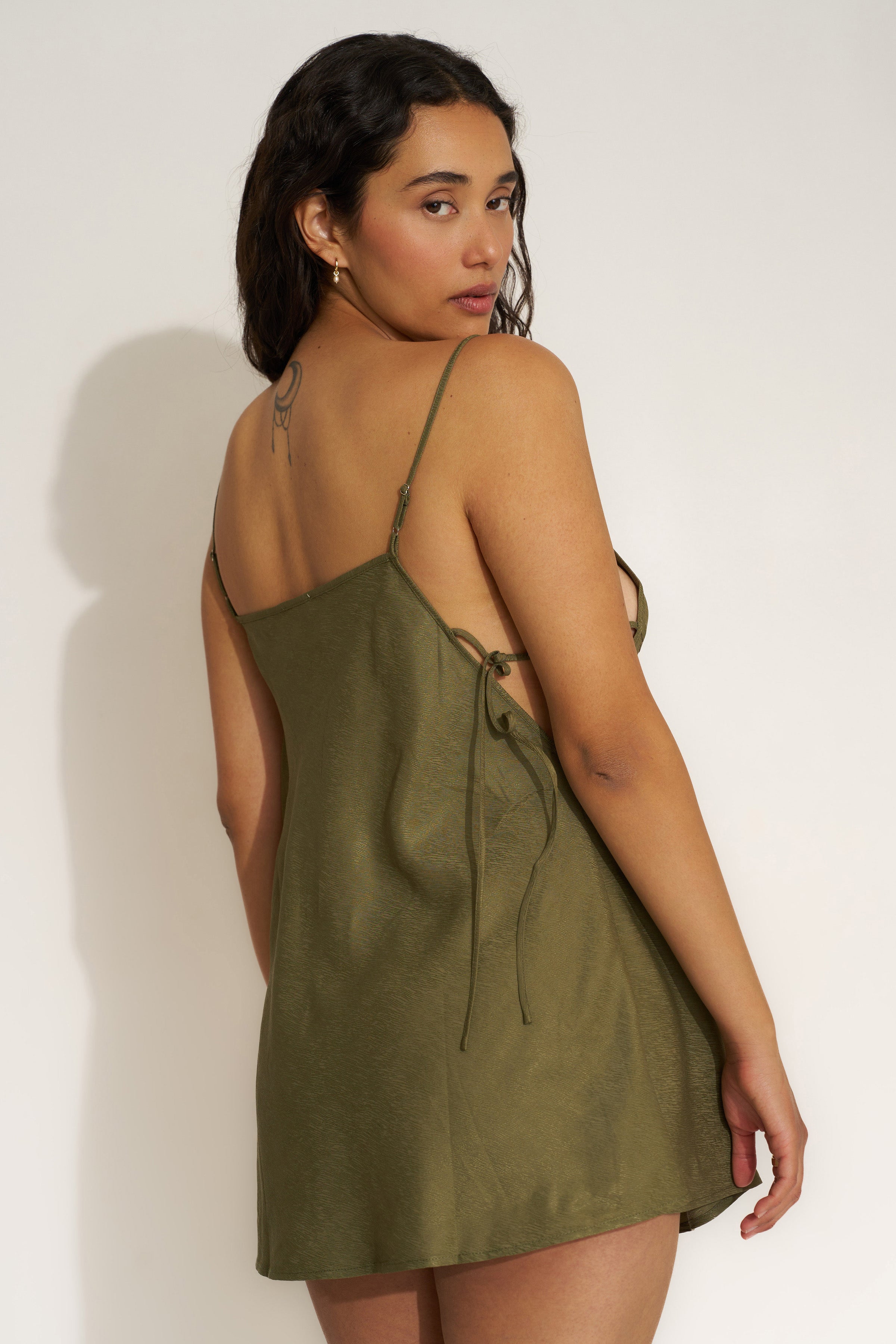 The Flirty Mini Slip - Olive