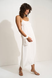 The Flirty Maxi Slip - White Heart