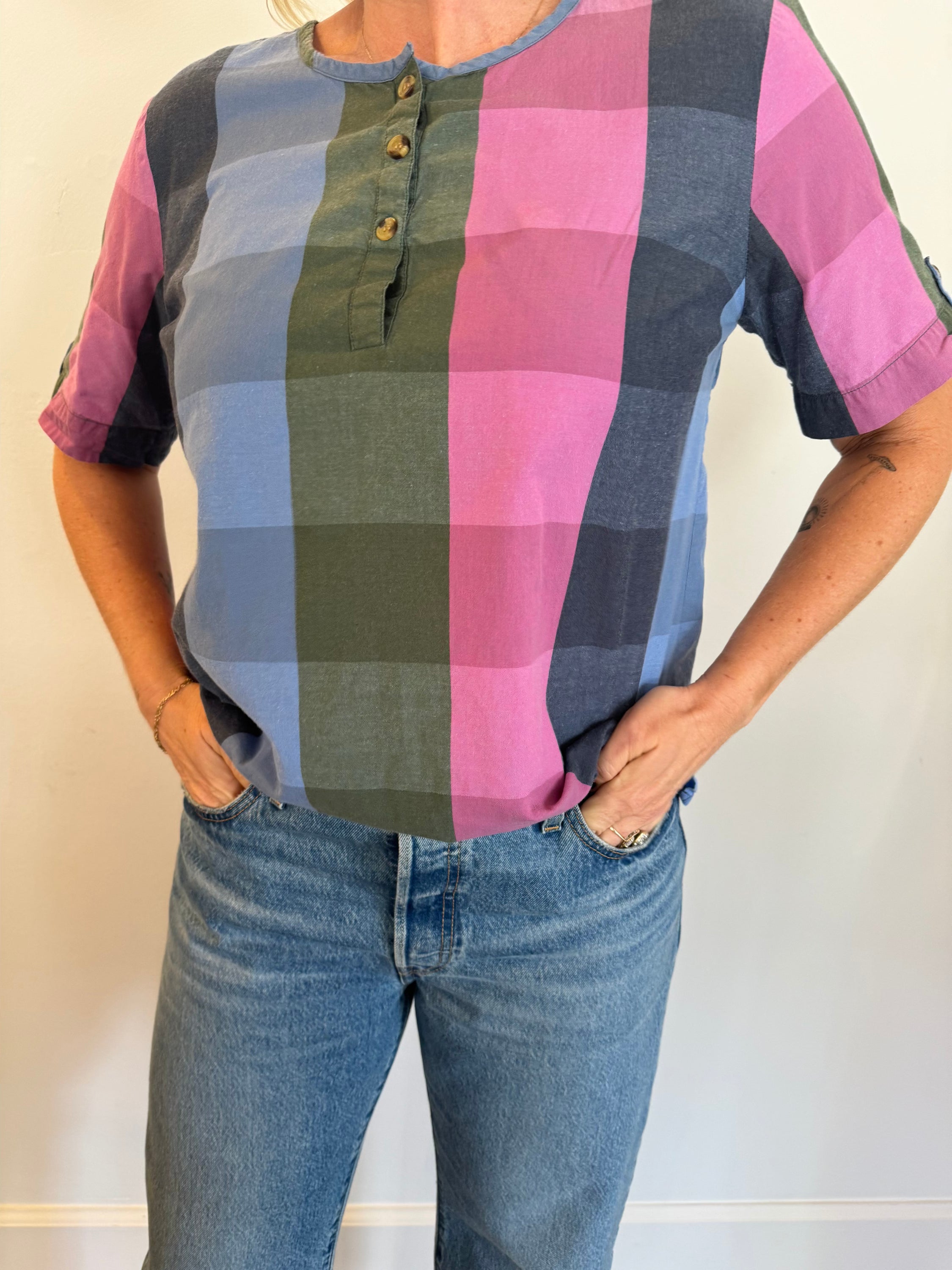 Serengeti Plaid Top