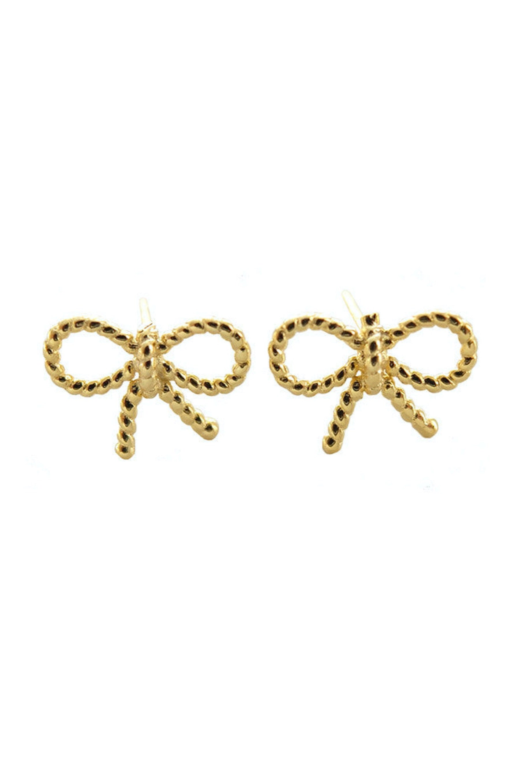 Gold Bow Studs