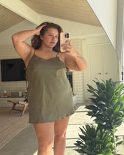 The Flirty Mini Slip - Olive