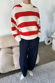 Red Stripe Zoe Sweater