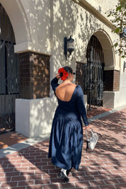 Blue Popcorn Midi Dress