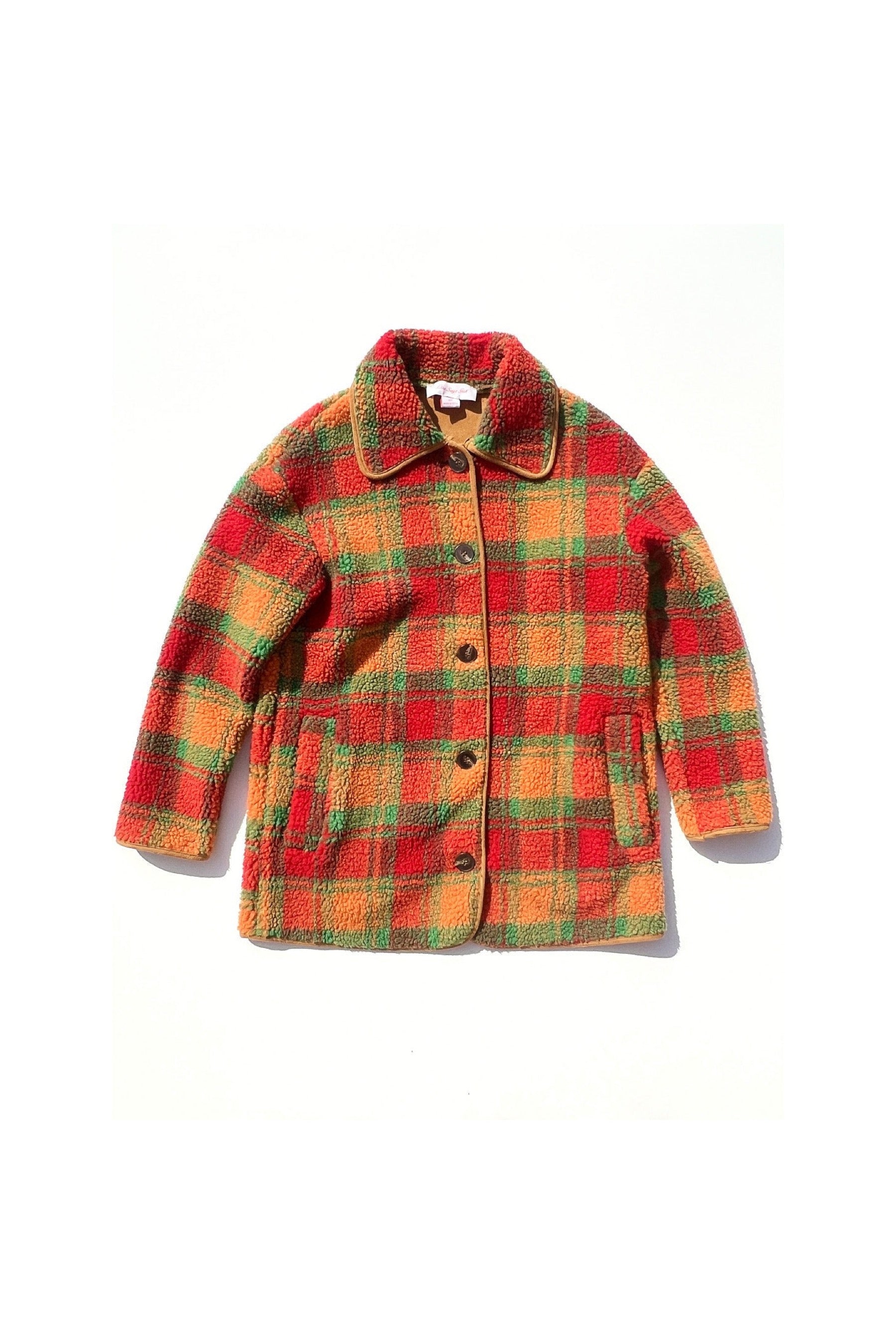 Orange Plaid Jesse Sherpa Jacket