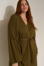 The Jersey Long Robe - Olive