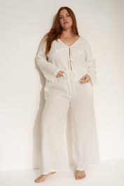 The Drawstring Pant - White