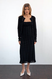 Tonal Check Flock Nateda Dress