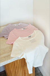 Lavender Pointelle Casey Tee