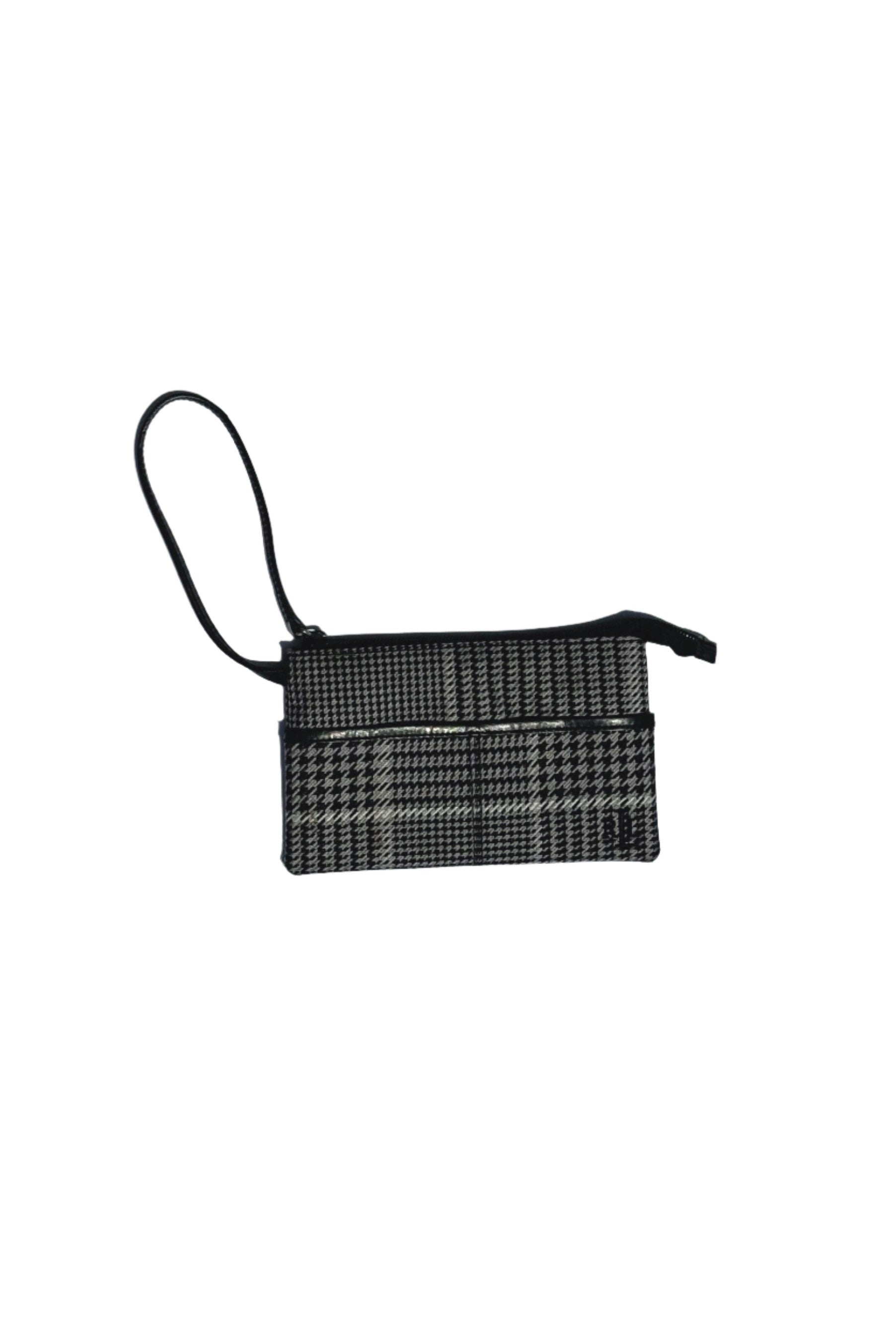 Grey Houndstooth RL Wristlet