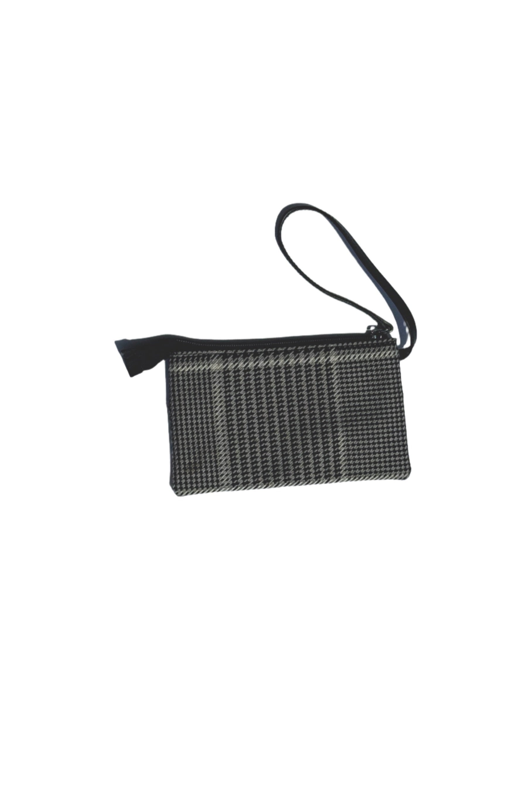 Grey Houndstooth RL Wristlet