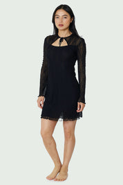 Night Mariposa Bow Mini Dress