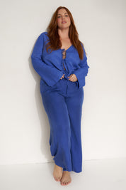 Tie Front Top - Cobalt