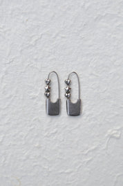 Silver Mixed Safety Pin Earrings