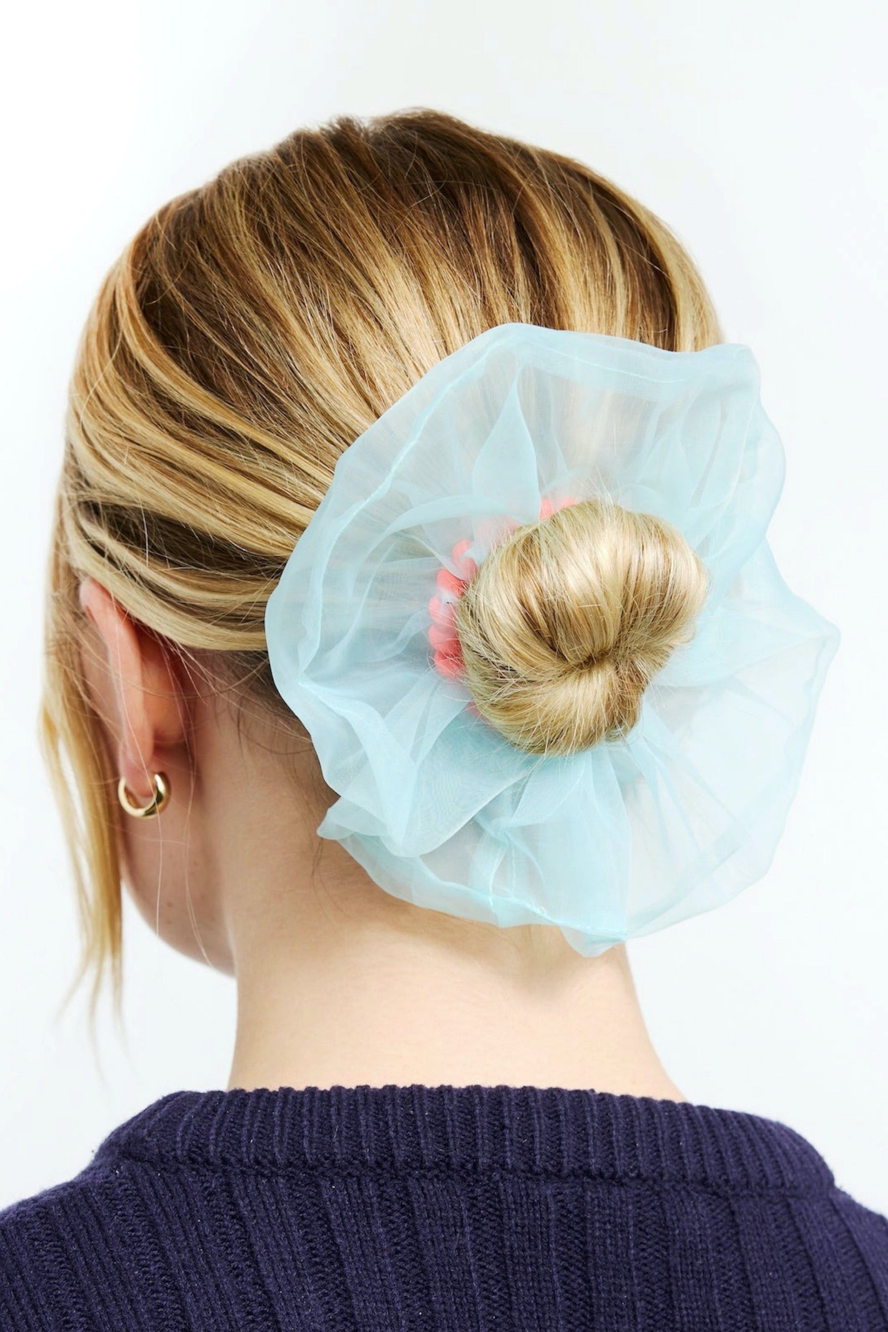 Blue + Punch Organza Scrunchie