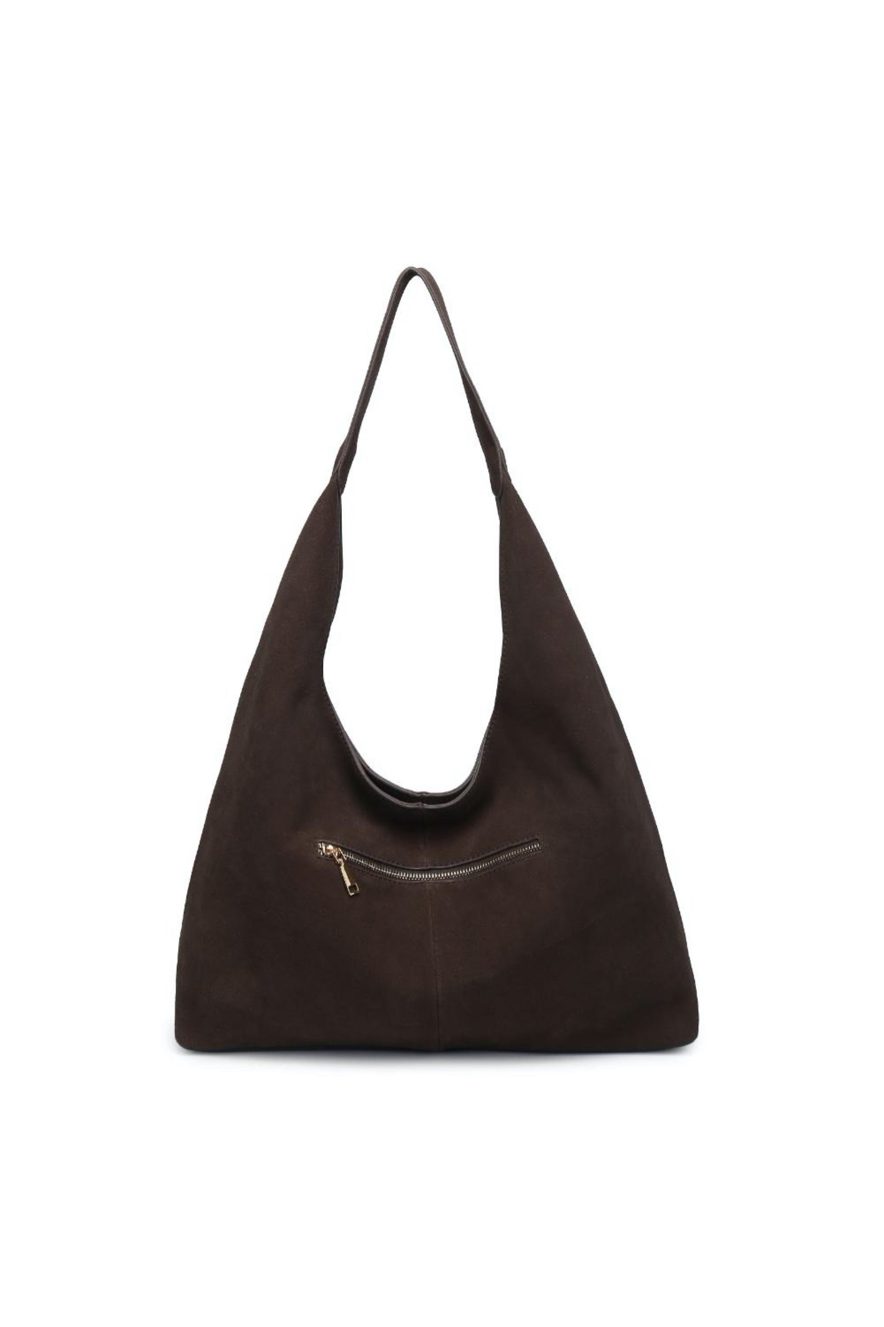 Chocolate Suede Amber Hobo Bag