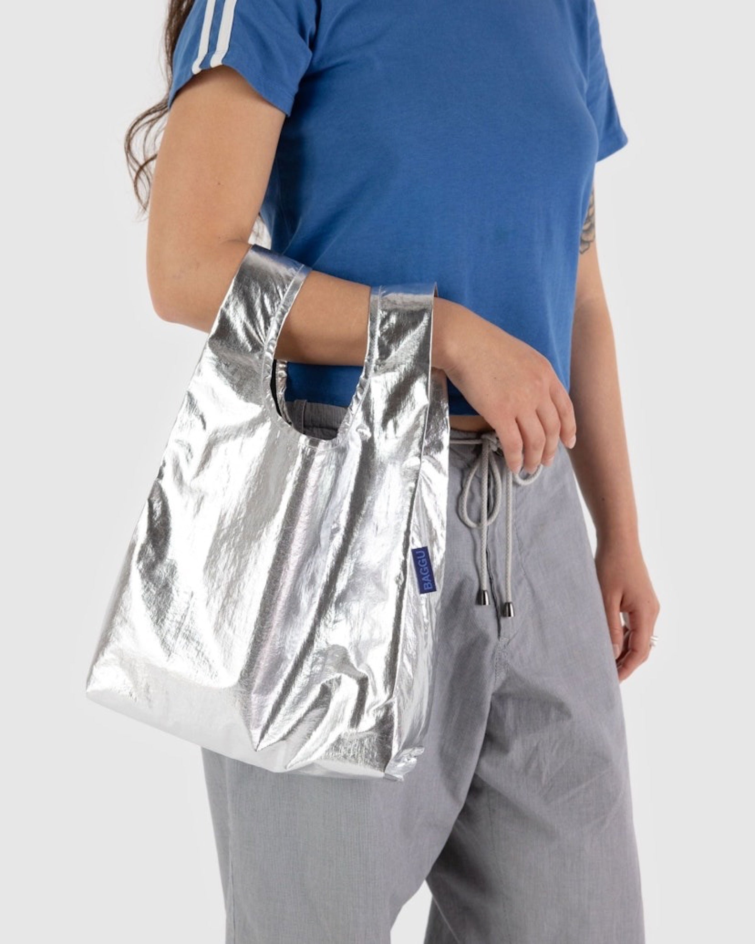 Baby Silver Metallic Baggu