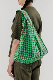 Green Wavy Gingham Baggu