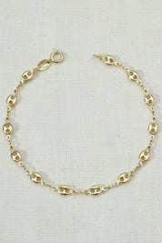 Gold Puffy Link Bracelet