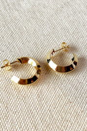 Gold Faceted Hoops