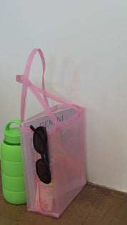 Pink Mesh Open Tote