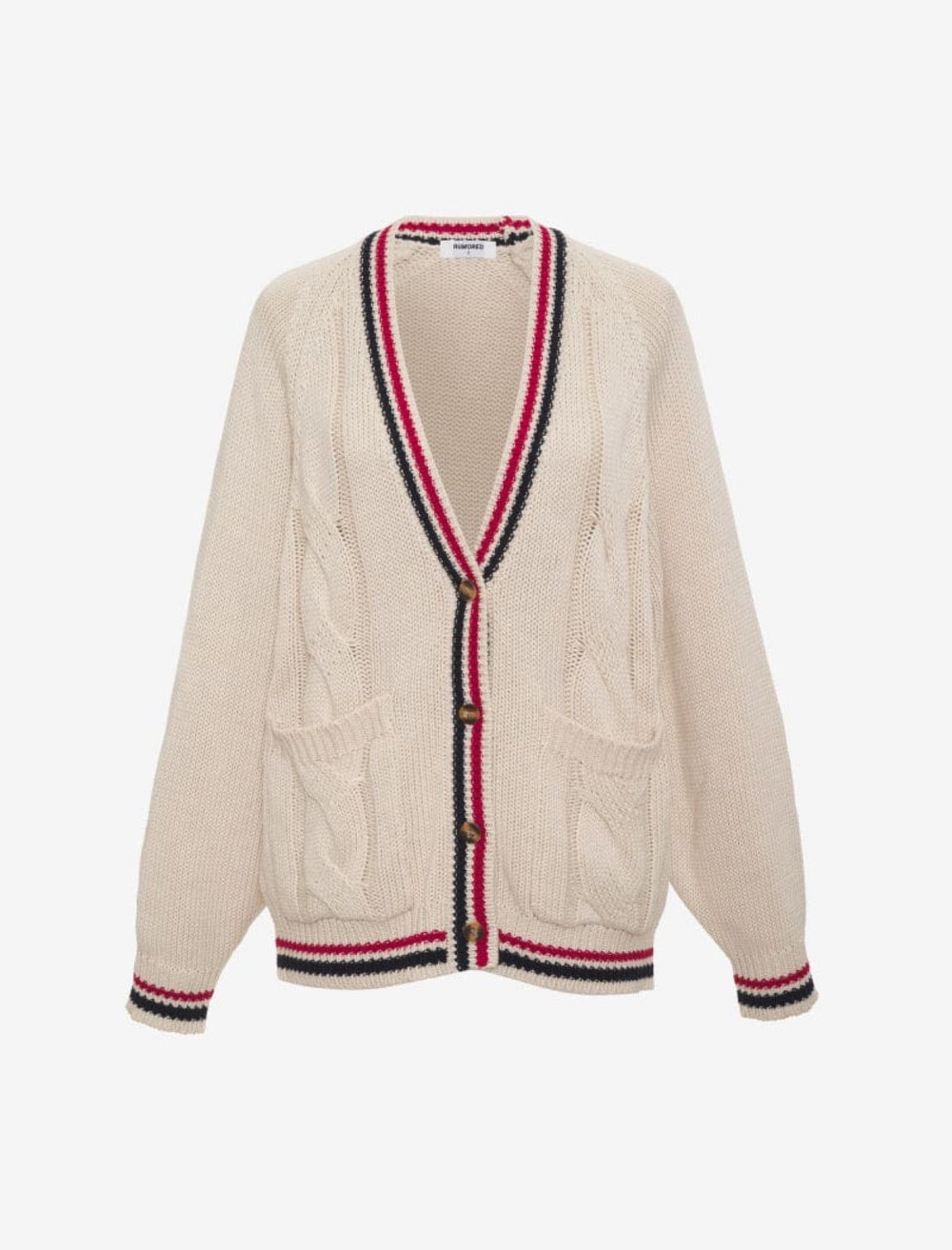 Cream Stripe Scholar Cardigan