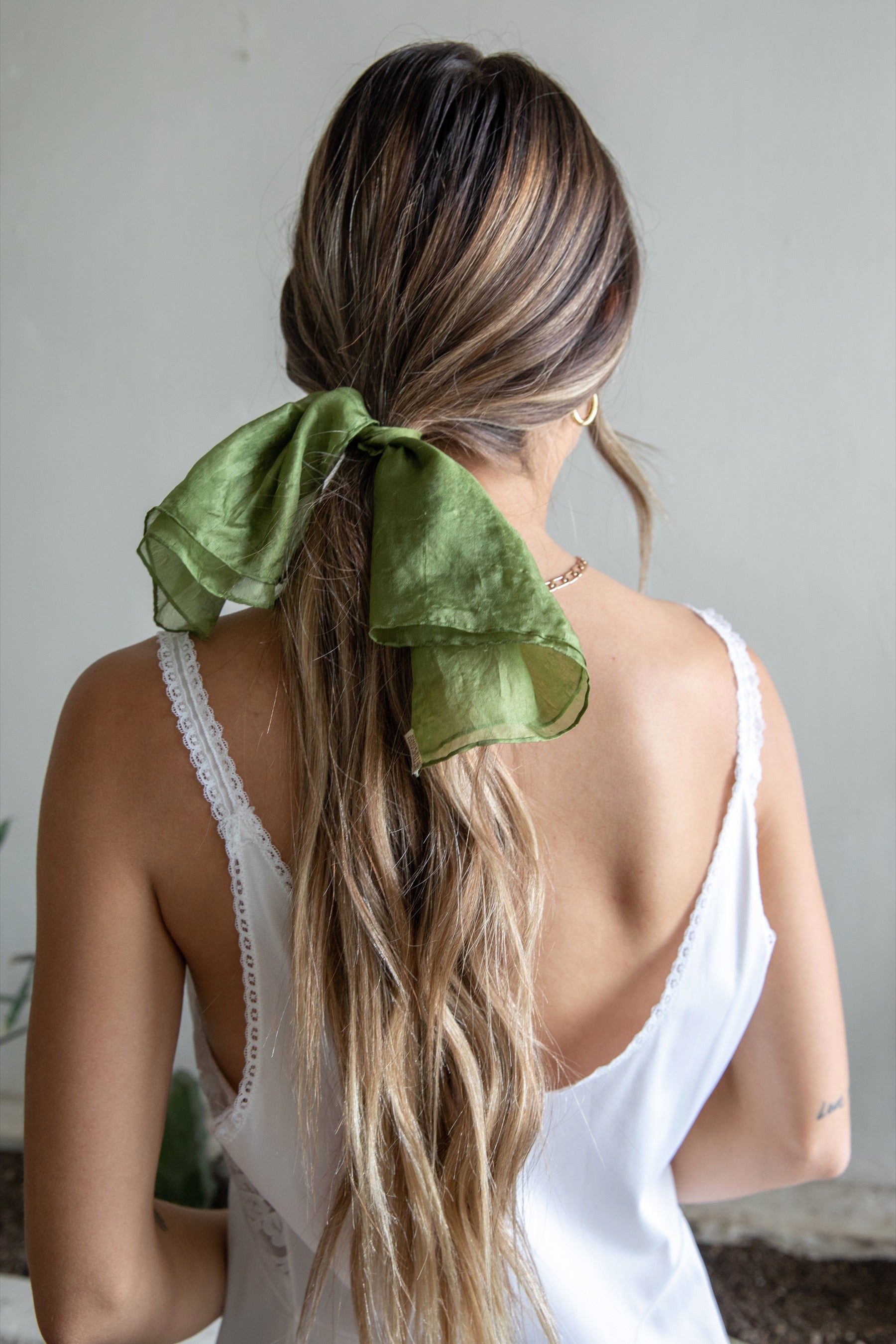 Olive Silk Scarf