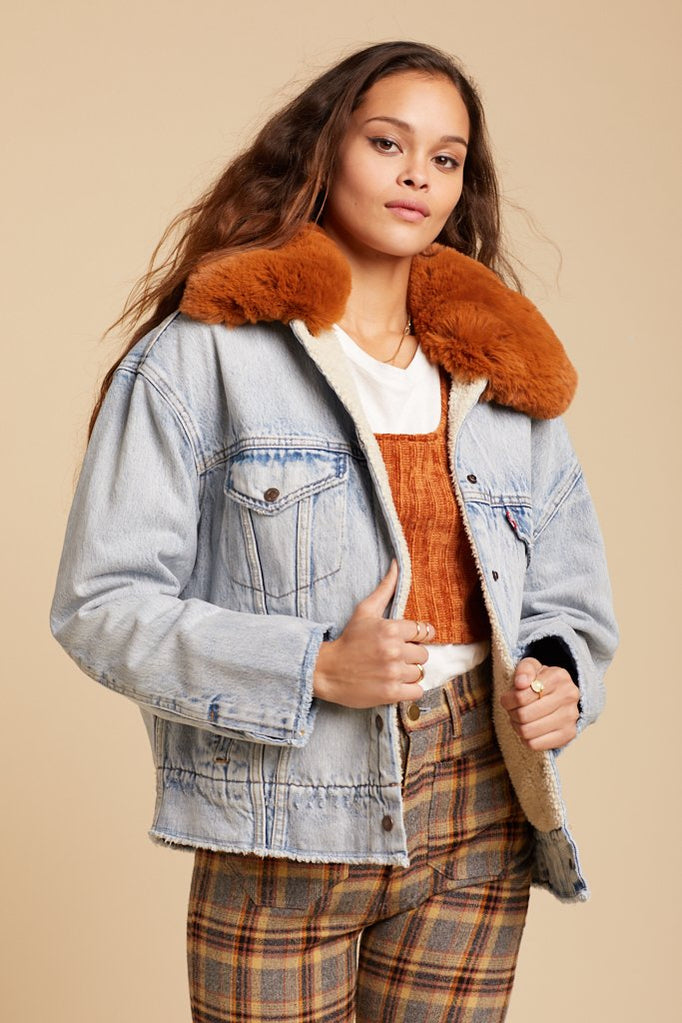 Oversized sherpa trucker jacket cheap in killing me softly