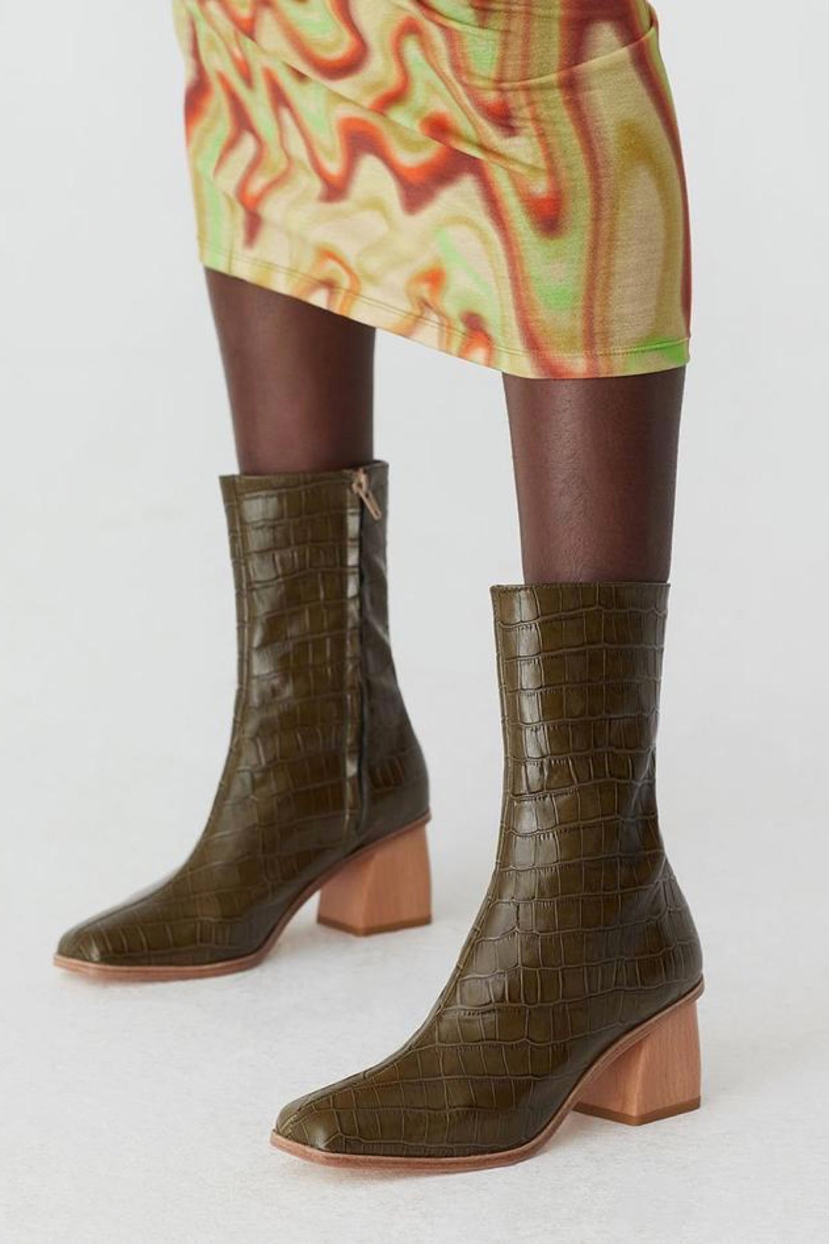 Khaki Emilia Boot — Prism Boutique